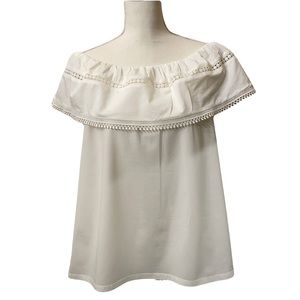 New Ann Taylor Ruffle Off-the-Shoulder Top